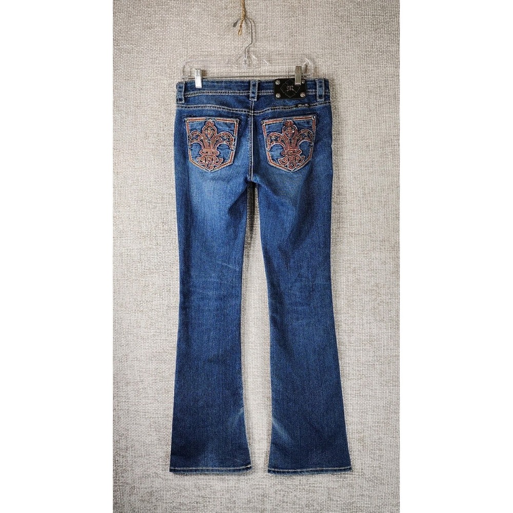 Miss Me Boot Cut Jeans Embroidered Jeweled Womens 28 (31×33) Blue JP5567B4